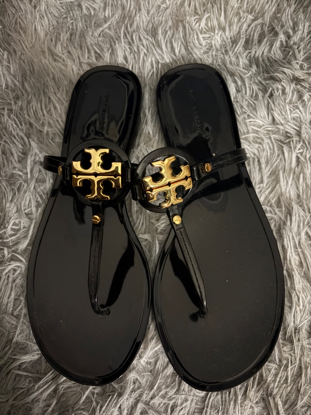 Tory Burch Black and Gold Sandals